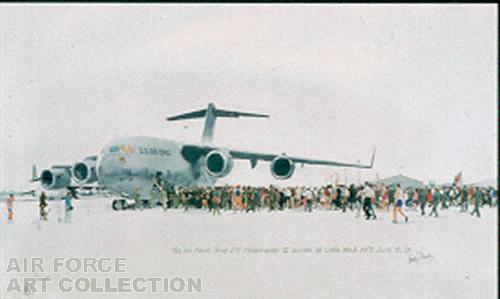 FIRST C-17 AT LITTLE ROCK AFB - JUNE 10, 1993
